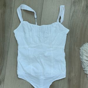Abercrombie White Thong Bodysuit Size XS